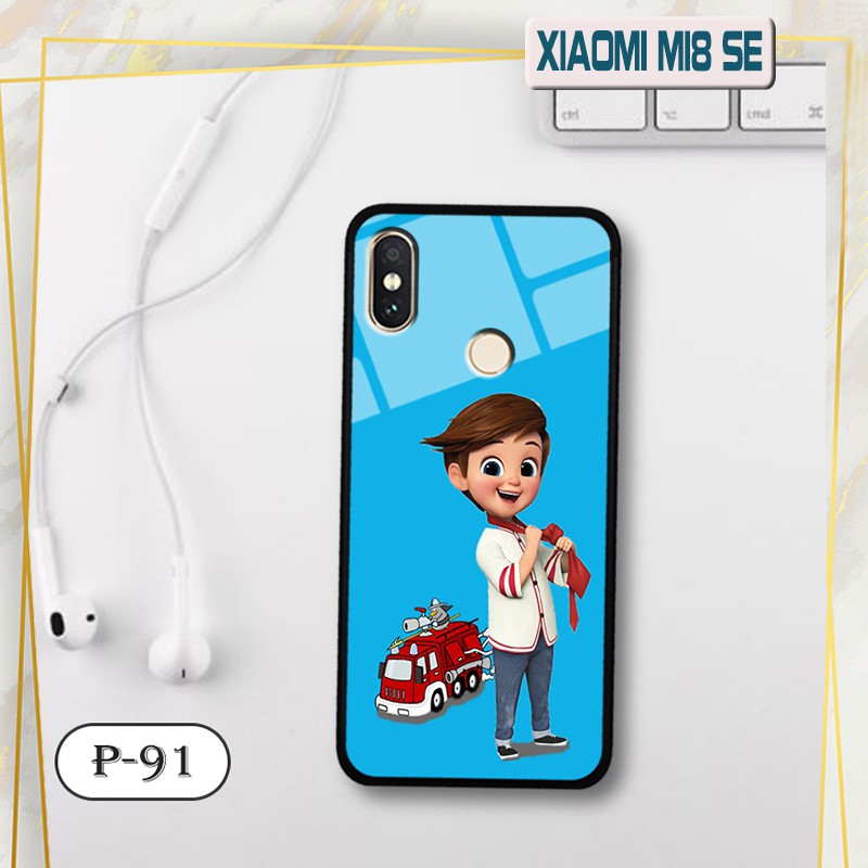 Ốp lưng kính 3D Xiaomi Mi 8 SE- hình cute