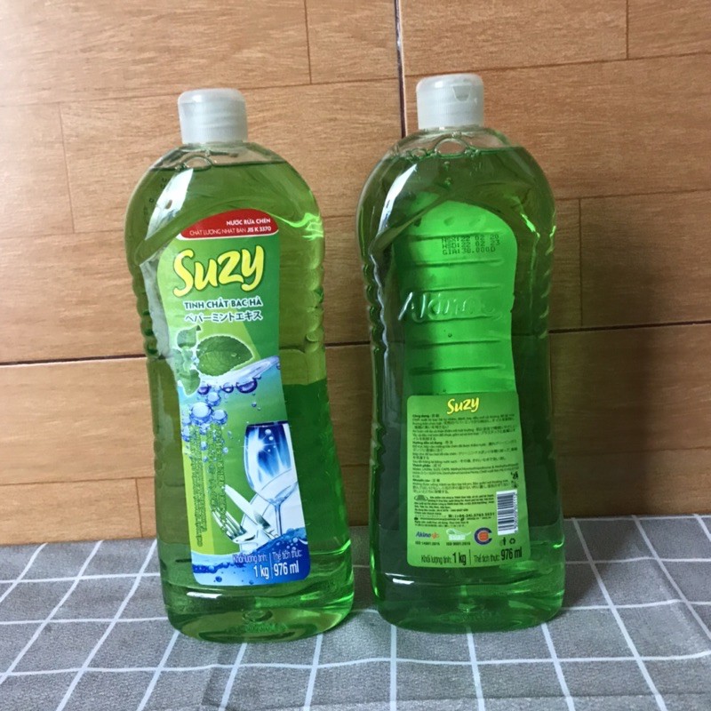 Nước rửa bát Suzy 1000ml tinh chất bạc hà