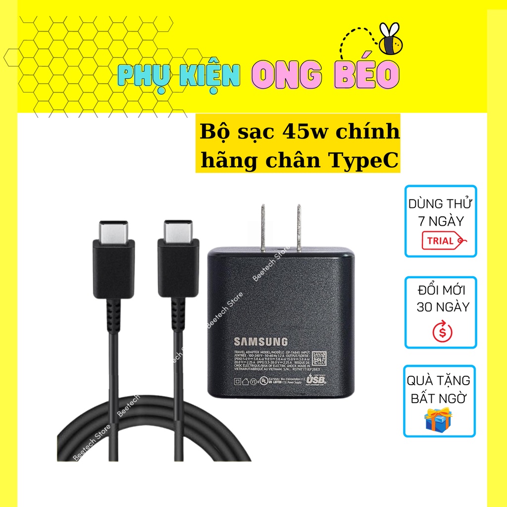 Bộ sạc 45w chính hãng chân Typec cho Samsung - phukien_ongbeo