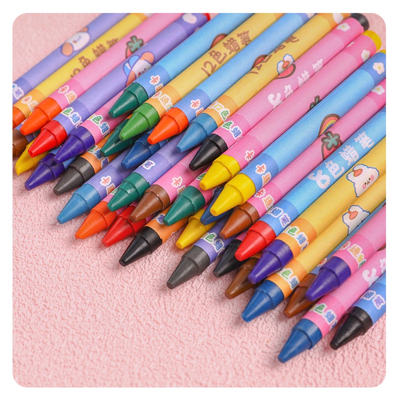 Set 12 Bút Sáp Màu Sắc Đa Dạng Cho Bé