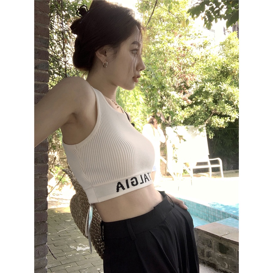 Áo hai dây dệt kim thời trang mùa hè cho nữ