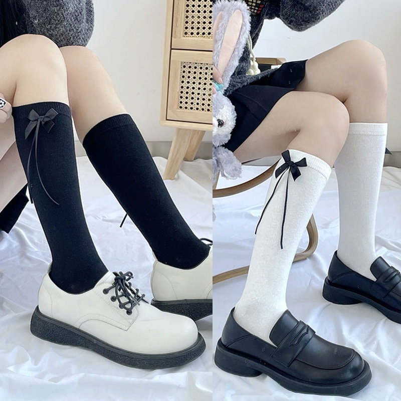 XIXI Tất Đùi Cotton Đính Nơ Thời Trang Cho Nữ