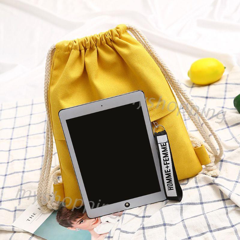 Túi vải canvas dây rút đựng đồ đi học/ tập gym