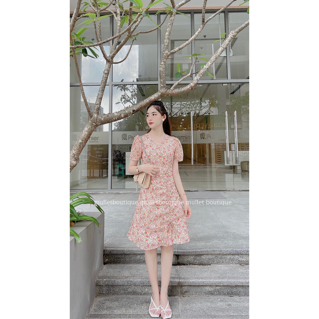 VÁY HOA NHÍ RÚT DÂY BÊN