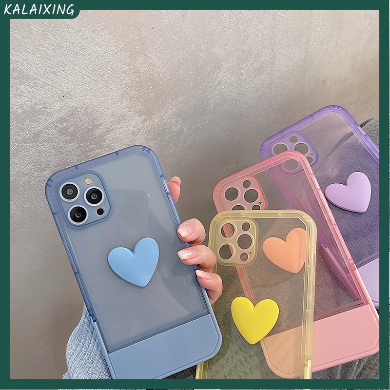 Ốp Điện Thoại Trong Suốt Họa Tiết Trái Tim Cho iPhone 13 Promax X XS XR 11 12Pro 12ProMax