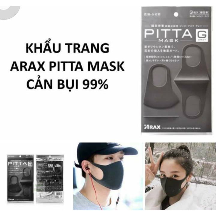 [FREESHIP 99K] Combo 3 Cái Khẩu Trang Chống Bụi PITTA MASK Hàng Nhật