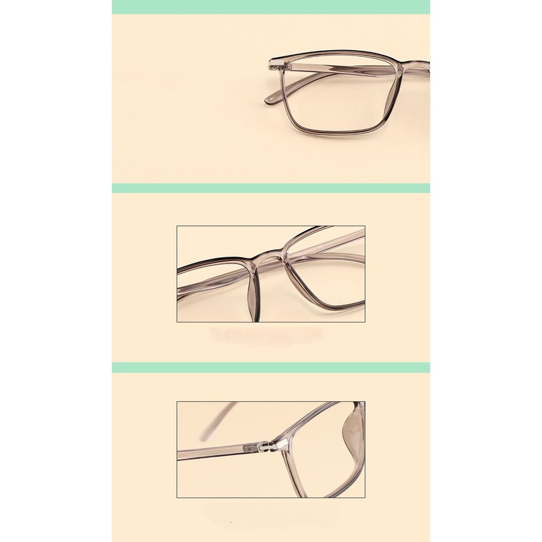 Kính thời trang phong cách Hàn Quốc Unisex giả cận, chống ánh sách xanh phiên bản trong suốt không độ, gọng to