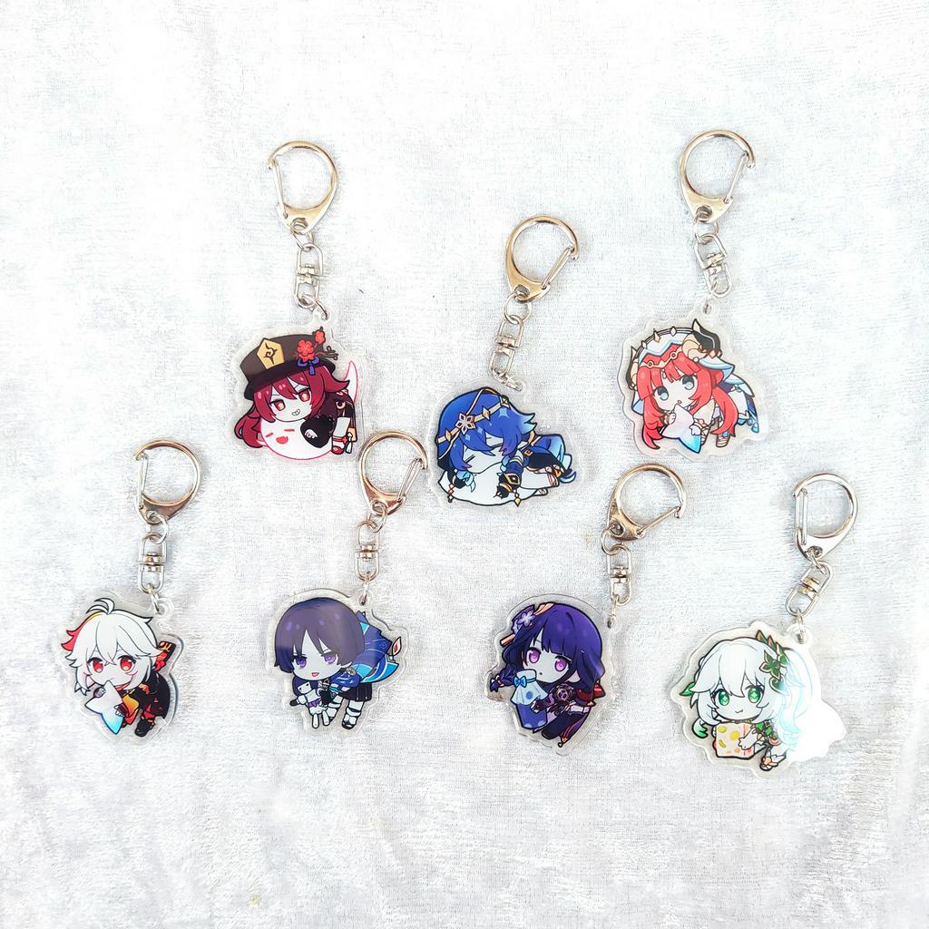 Móc khóa mica acrylic game Genshin Impact in 2 mặt chibi anime nhân vật dễ thương xinh xắn siêu rẻ (Mẫu 5)