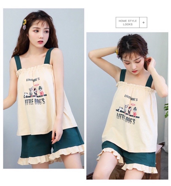 Bộ ngủ 2 dây cotton mềm mại chất siêu đẹp | BigBuy360 - bigbuy360.vn