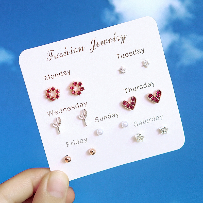 XiaoboACC Bộ 7 Cặp Khuyên Tai Phong Cách Thời Trang Hàn Quốc | BigBuy360 - bigbuy360.vn