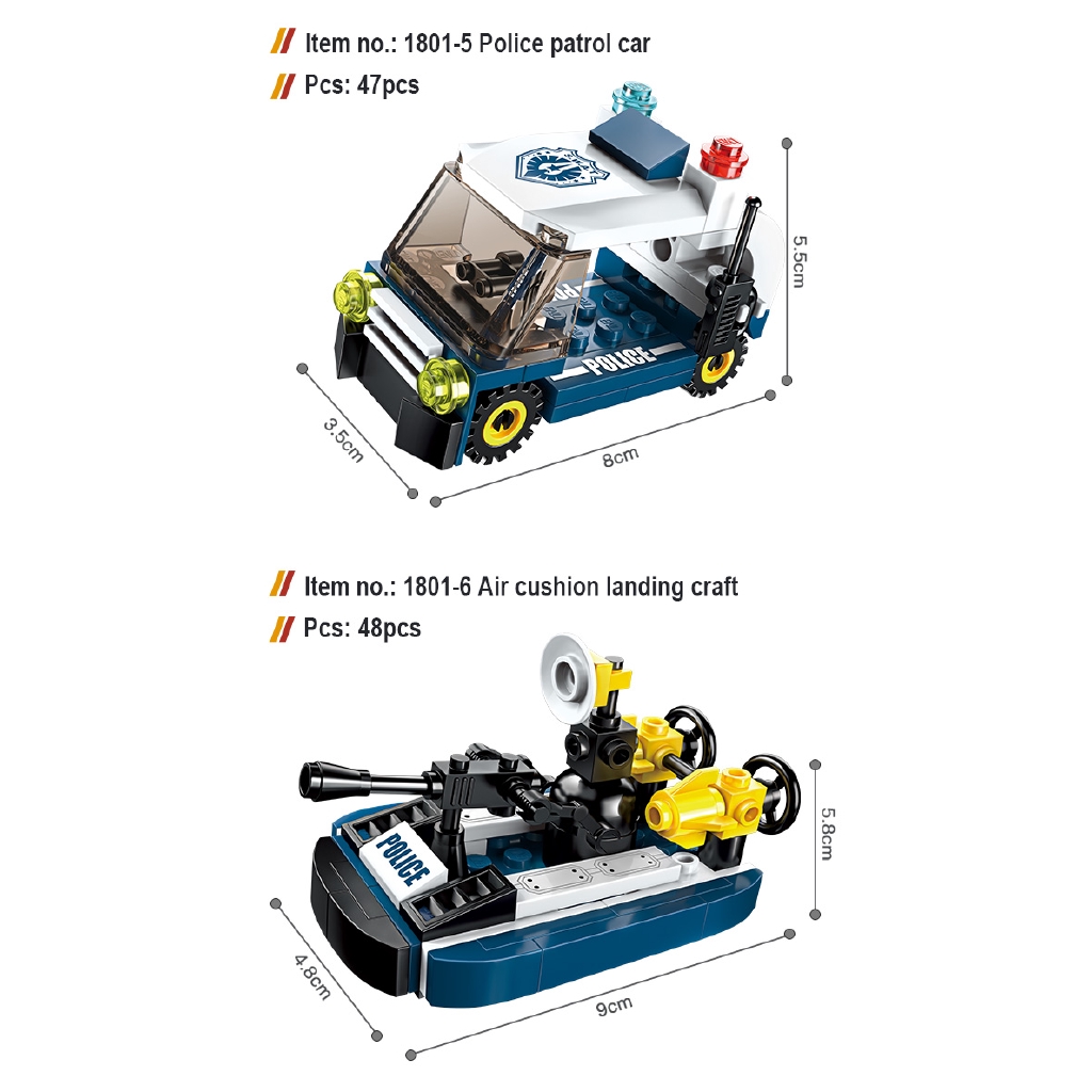 Bộ Đồ Chơi Lắp Ráp Lego Xe Cảnh Sát 8 Trong 1 381 Chi Tiết