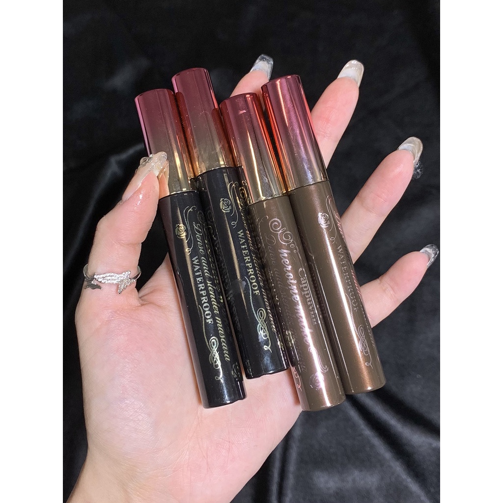 Mascara Cappuvini Chống Thấm Nước Không Nhòe Chuốt Dày Và Cong Mi Tự Nhiên