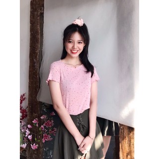 Áo thun cotton hoa nhí