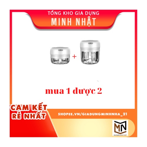 🎃Mẫu Mới🎃 Máy Xay Tỏi Ớt,Xay thịt,Xay Đồ Ăn Dặm Cho Bé Đa Năng Mini Cầm Tay Sạc Điện Cổng USB 100ml 250ml Combo 2 in 1