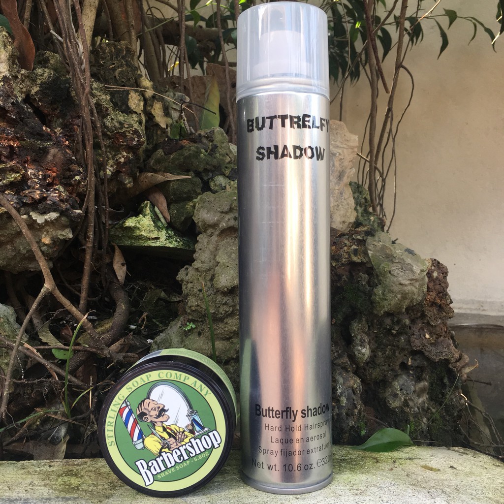 COMBO Gôm XỊt Tóc BUTTREFLY 320ml + Sáp Vuốt Tóc BarberShop Shave Soap