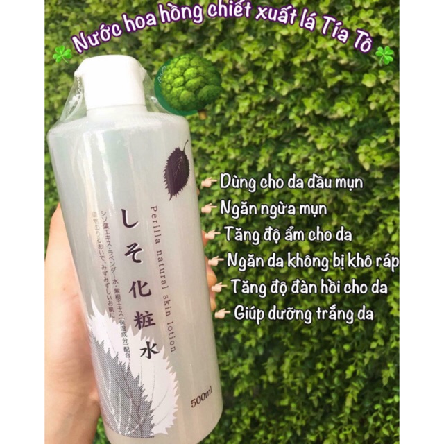 Toner Tía Tô Dokudami Perilla Natural Skin Lotion 500ml Nhật Bản