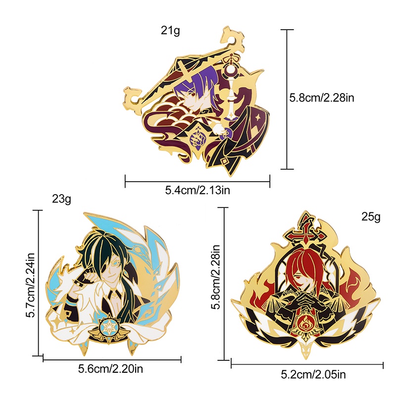 Ghim Cài Áo Kim Loại Hình Nhân Vật Hoạt Hình Periphery Genshin Thunder General Heart Sea Kaiadi Luke Hoạt Hình