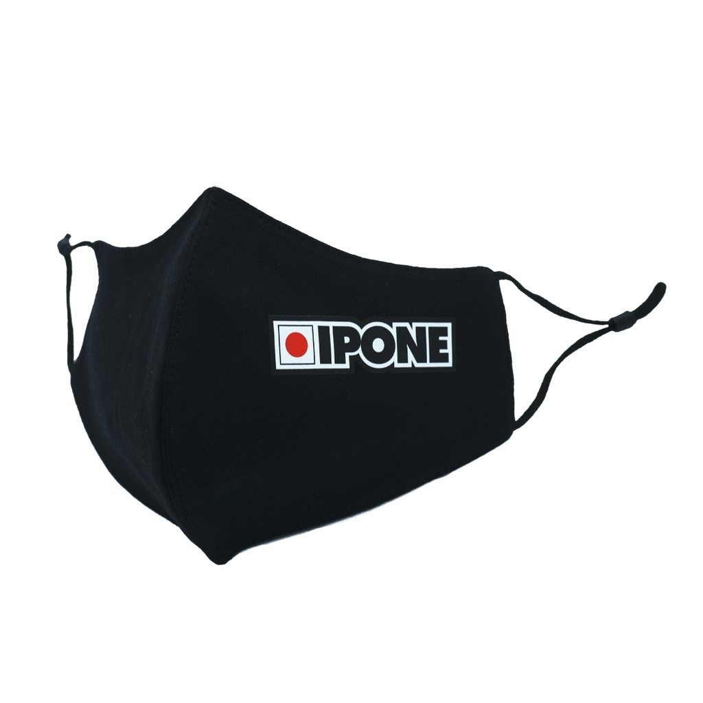 Khẩu trang đen vải cotton in logo Ipone Face Mask