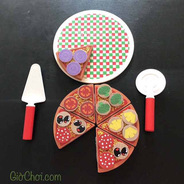 Đồ Chơi Trang Trí Bánh Pizza Bằng Gỗ Cho Bé