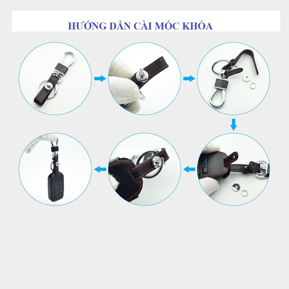 🔥HCM-Bao da chìa khóa xe Accent 2018, Kona 2018, Santafe 2019-2020,mẫu chỉ to-kèm móc khóa