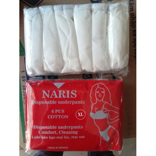Set 5 quần lót giấy Naris Vải Coton Có Thể Giặt Lại [Loại Tốt]