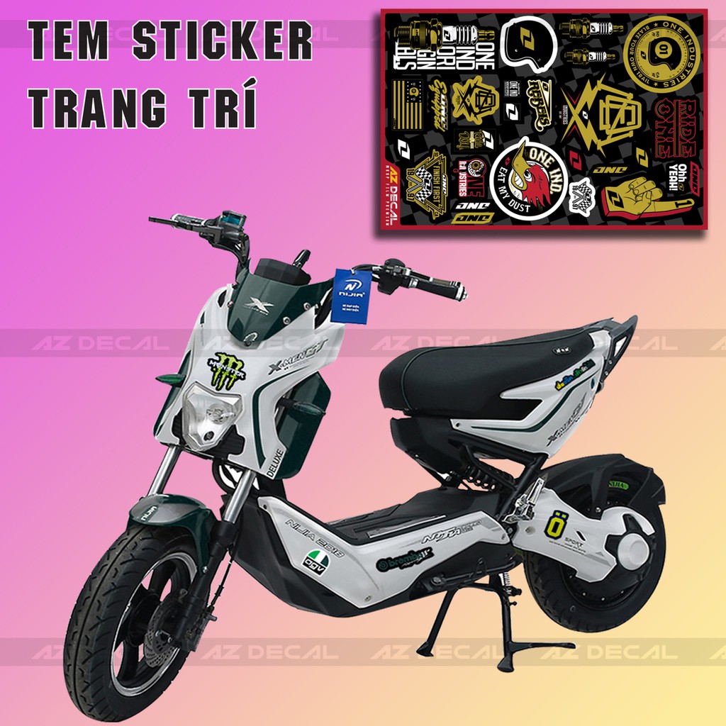 [Set A4] Sticker Dán Xe Chủ Đề Ride One | Trang Trí Xe Máy, Xe Điện, Nón Bảo Hiểm, Laptop, Điện Thoại