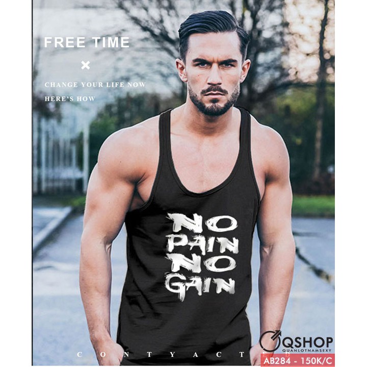 [SALE] ÁO 3 LỖ NAM TẬP GYM THỜI TRANG AB284