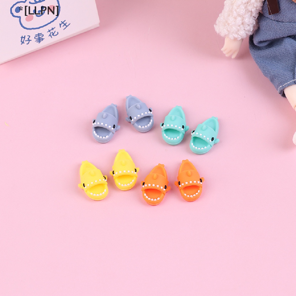 1 Đôi Giày Hình Cá Mập Dễ Thương Cho Búp Bê Ob11 1 / 12