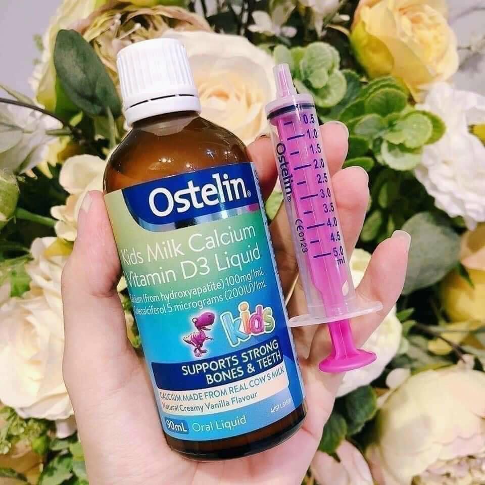 Canxi Khủng Long Ostelin milk canxi & vitamin d3 liquid Dạng Nước cho bé từ 7 tháng tuổi 90ml Úc