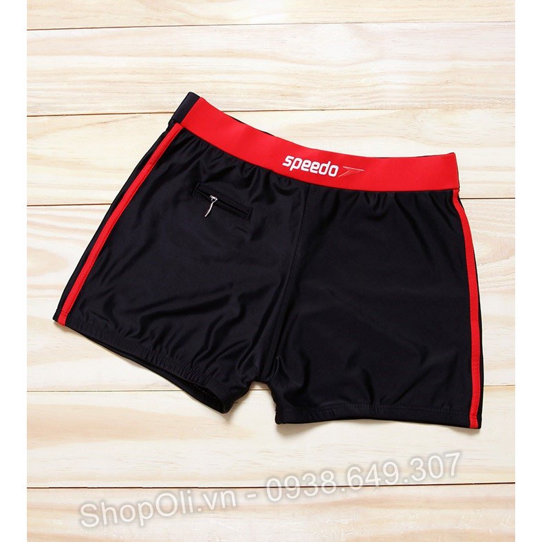 Quần bơi nam có túi đen phối đỏ - Hàng nhập khẩu