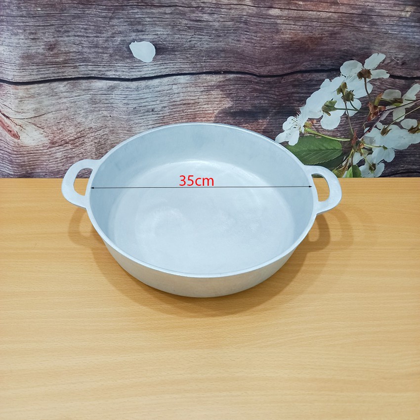 Chảo Nhôm Đúc Nguyên Khối - Đáy Bằng Sâu 7cm - Cam Kết Chất Lượng - Giá Tại Xưởng