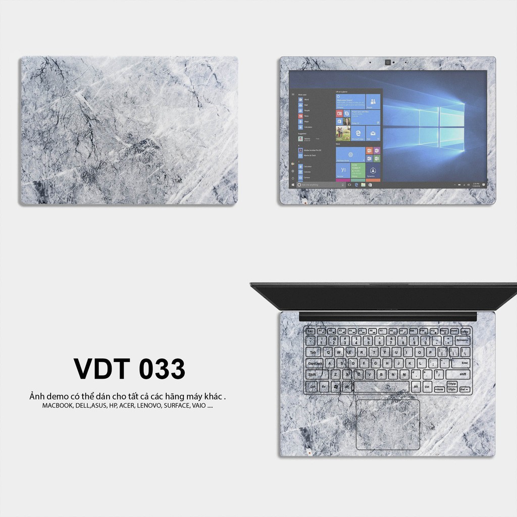 Miếng Dán Skin Laptop - Mẫu Vân Đá - Dán cho Dell, Hp, Asus, Lenovo, Acer, MSI, Surface,Vaio, Macbook