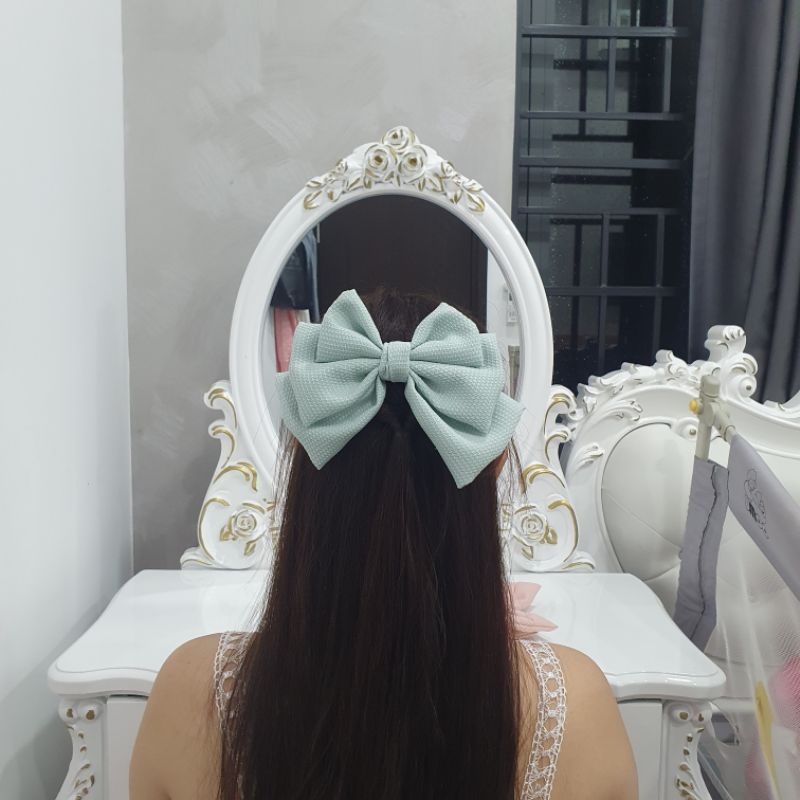 Kẹp tóc nơ siêu xinh, kẹp nơ tiểu thư HÌNH VÀ VIDEO THẬT 100% (Nhận làm theo kích thước của khách)