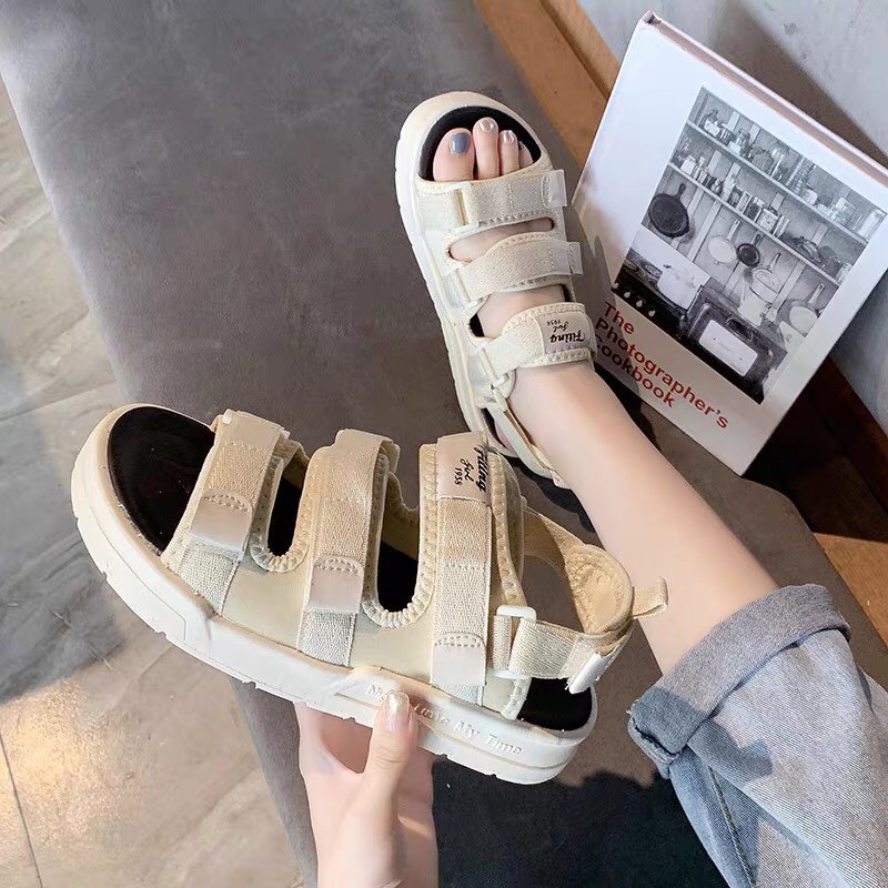 Dép quai hậu sandal quai hậu nữ 3 quai dán có thể tháo rời mẫu hot 2021