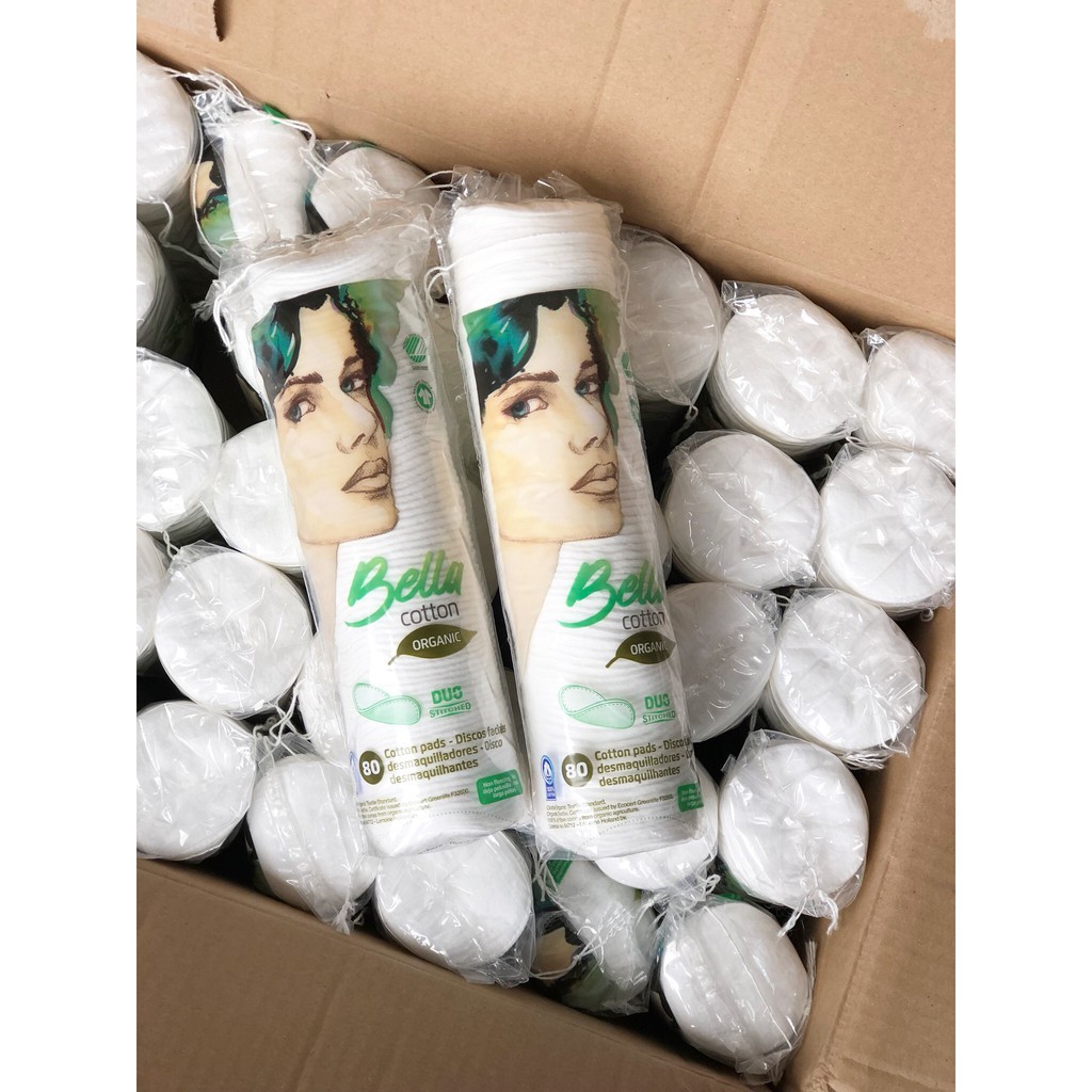 Bông tẩy  trang Bella Organic 80 miếng