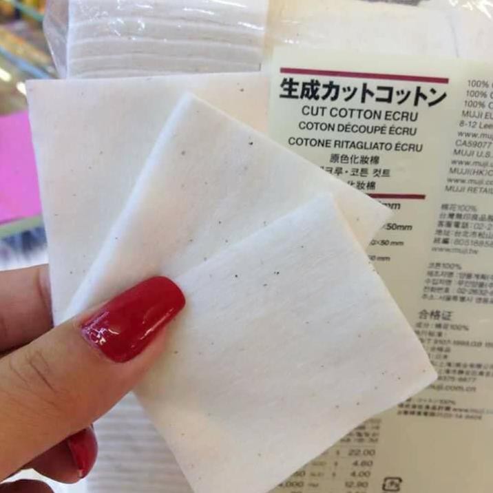Bông tẩy trang Muji hữu cơ Nhật Bản Cotton Pads bông trang điểm không tẩy Muji 180 miếng organic - Maneki