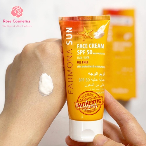 [CHÍNH HÃNG] Kem Chống Nắng Farmona Sun Face Cream Oil Free SPF50 50ml, Cho Da Dầu Mụn Balan, giá hssv, Róse Cosmetics