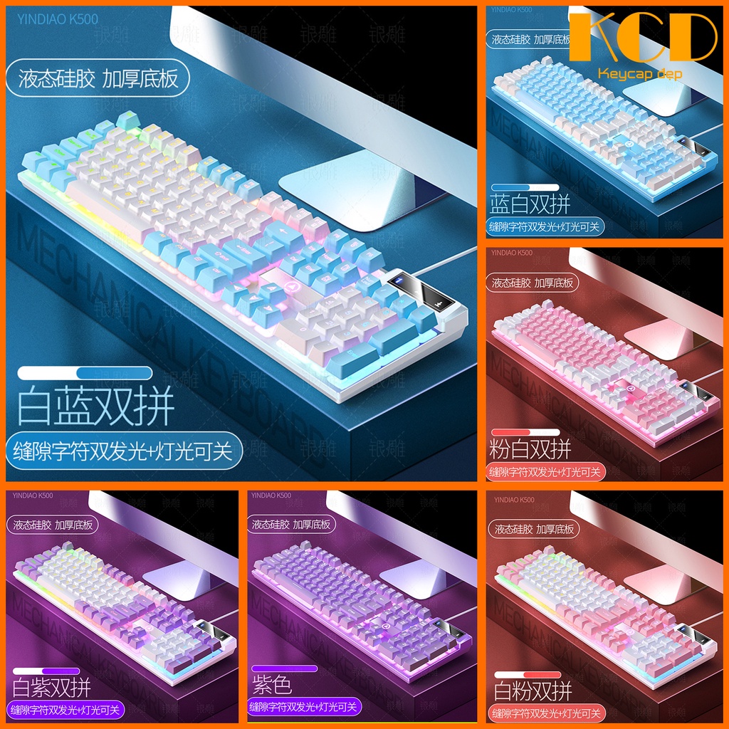 Bàn phím chơi game, bàn phím gaming giả cơ K500 có led đẹp, dây dù bền, gõ sướng