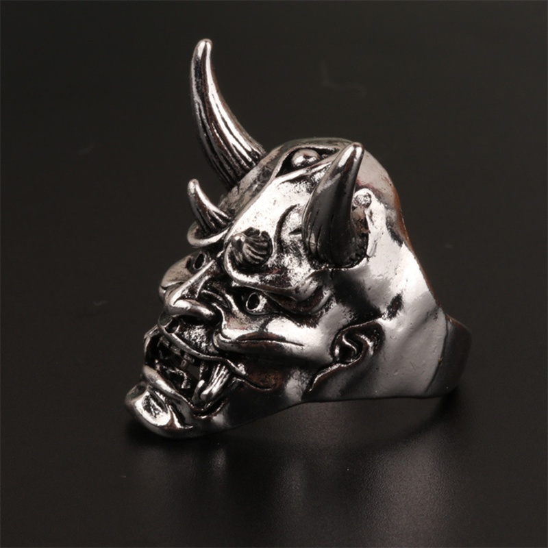 Nhẫn Hình Đầu Lâu Phong Cách Samurai Cổ Điển Có Thể Điều Chỉnh Dành Cho Nam Nữ