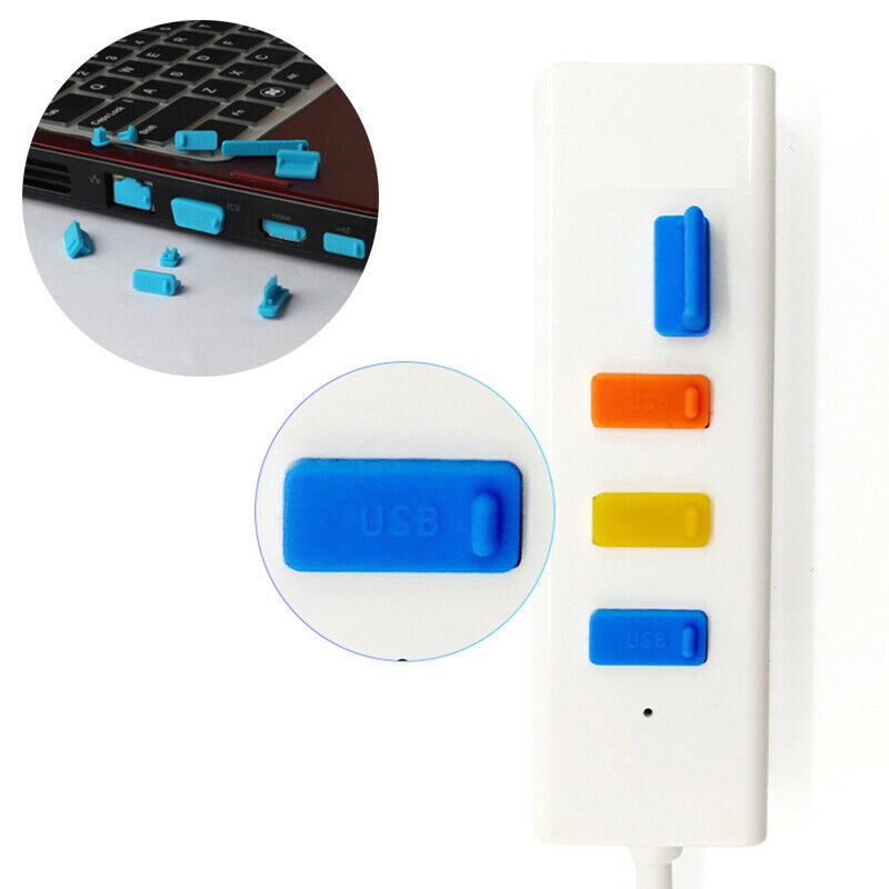 Set 16 Nút Silicone Bịt Lỗ Cắm Usb Chống Bụi Cho Laptop Pc