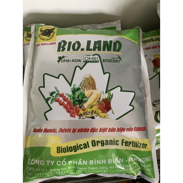Phân bón hữu cơ BiO Land với nguồn axit humic và fulvic hữu hiệu cao(68%)- xuất xứ Canada, gói 1kg, l/h 0967 863 963