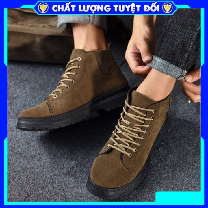 [HÀNG CAO CẤP]Giày Da Cao Cấp, Giày Boot Nam Da Lộn Cao Cổ Đẹp Hàn Quốc MenShoes | BigBuy360 - bigbuy360.vn