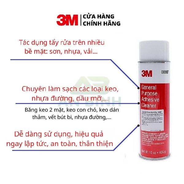 Tẩy Nhựa Đường 3M – Tẩy Băng Keo 3M – Dung Dịch Tẩy Rửa Tất cả Bề Mặt 3M 08987