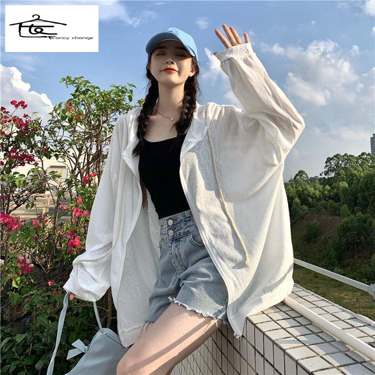 Áo Khoác Cardigan Chống Nắng Chất Lụa Mỏng Dáng Rộng Phong Cách Hàn Quốc Thời Trang Mùa Hè Hàng Mới 2022