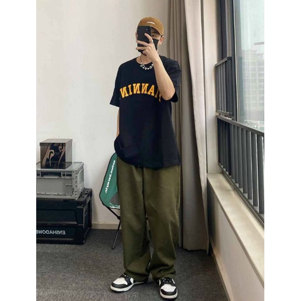 Quần baggy kaki xịn Lưng thun nam nữ Ulzzang ống rộng dáng suông hot - kiểu Quần basic trơn bụi nhiều màu nhiều size