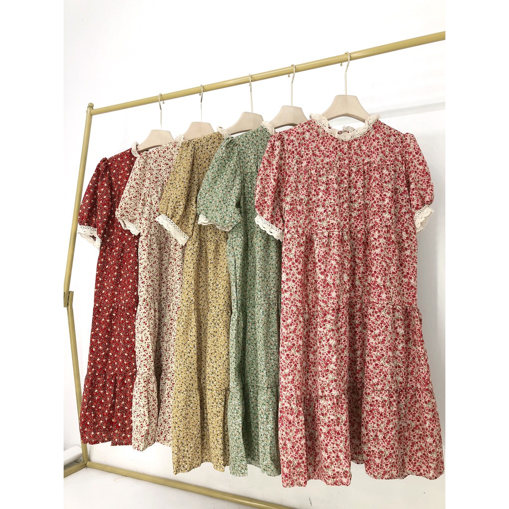 [Mã FATHANG5 giảm 10K đơn 50K] VÁY DÁNG SUÔNG HOA NHÍ PHỐI REN CỔ TAY ( ẢNH THẬT + VIDEO ) | BigBuy360 - bigbuy360.vn