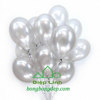 10 bong bóng màu xám bạc