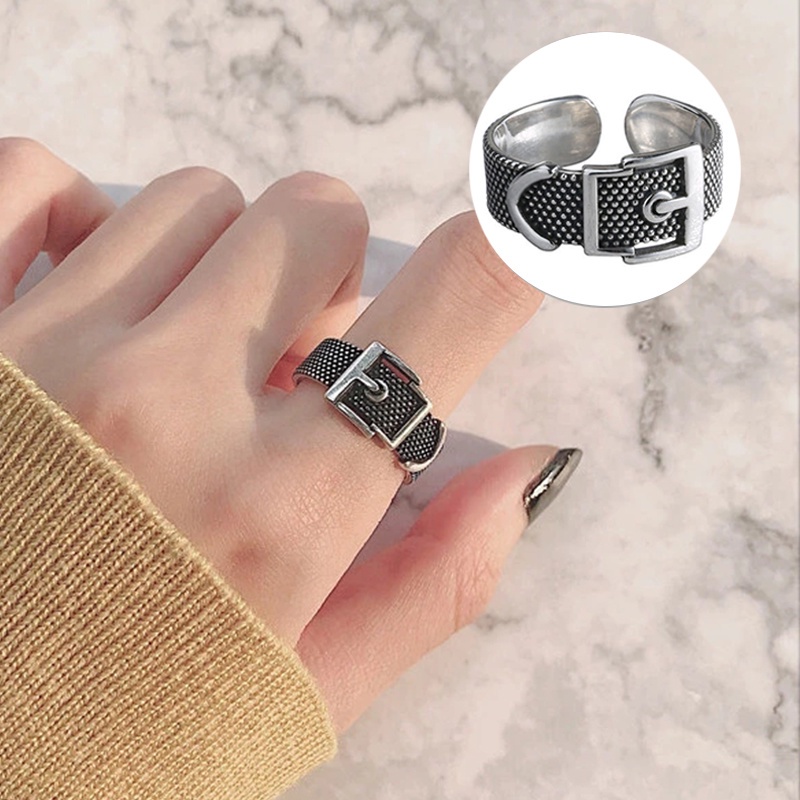 Nhẫn kim loại dạng mở phong cách gothic cổ điển cho nam và nữ