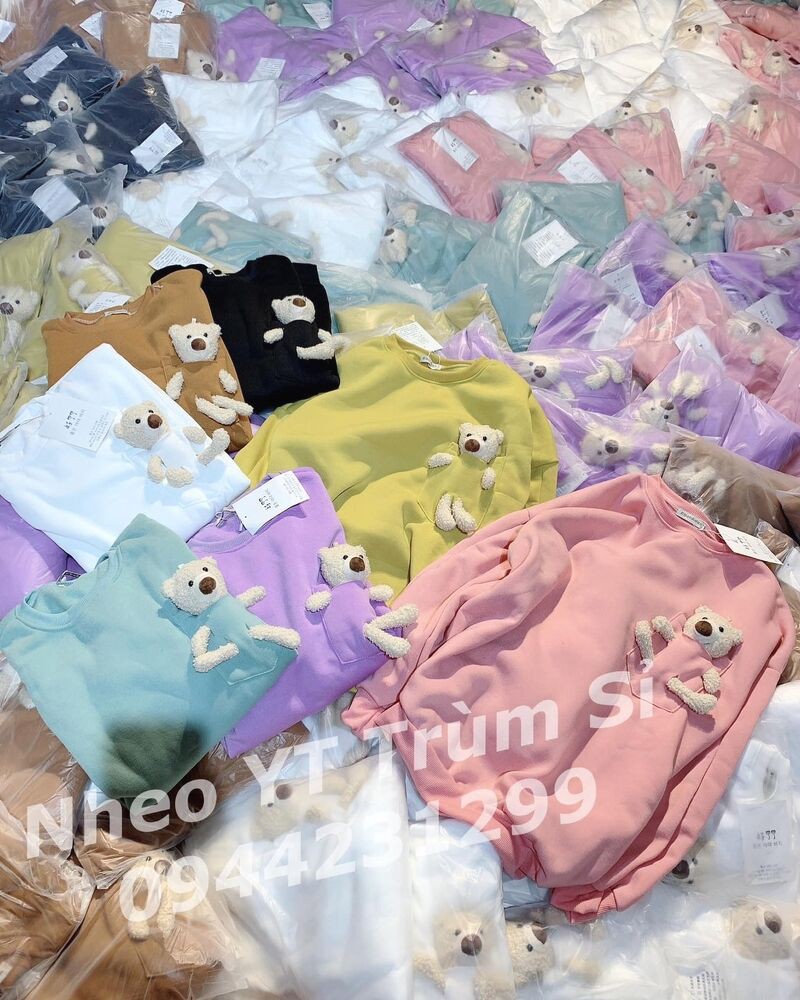 Áo nỉ trơn kèm gấu nhiều màu sắc | BigBuy360 - bigbuy360.vn