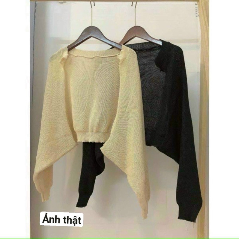 ÁO KHOÁC NGOÀI CROPTOP TAY PHỒNG THUN GÂN